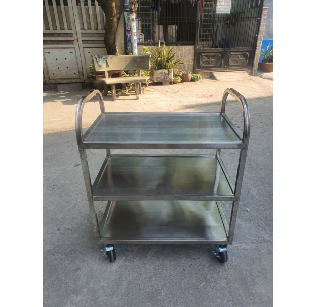 Xe Đẩy Ba Tầng Inox Long An